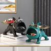 Cool French Bulldog Butler Décor with Tray Big Mouth Dog Statue Home Décor Storage Box Animal Resin Sculputre Figurine Art Gift
