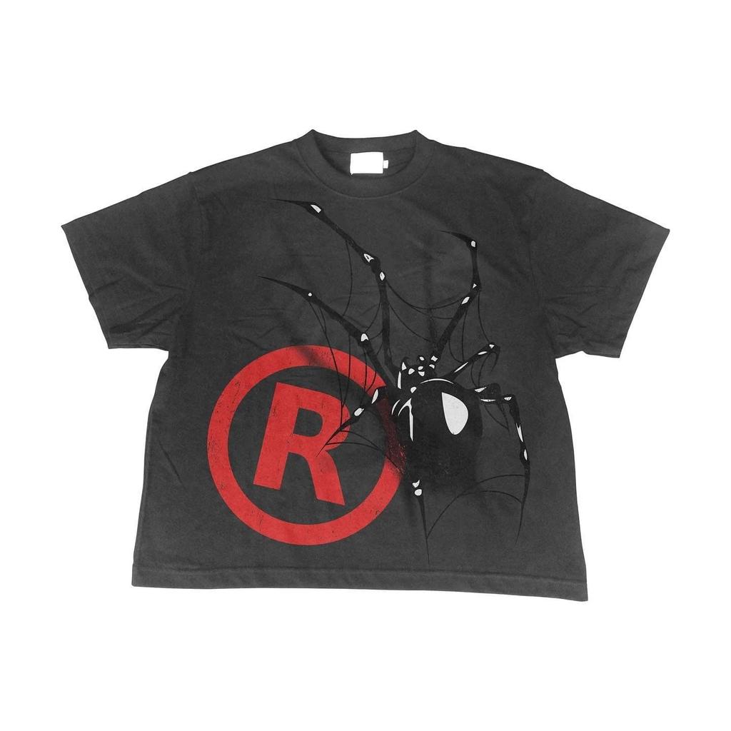 Νέο oversized μπλουζάκι με στάμπα αράχνης harajuku Unisex ρούχα γραφικό 2023 Μωβ Γράμμα βαμβακερό Αμερικάνικης υψηλής ποιότητας goth y2k τοπ