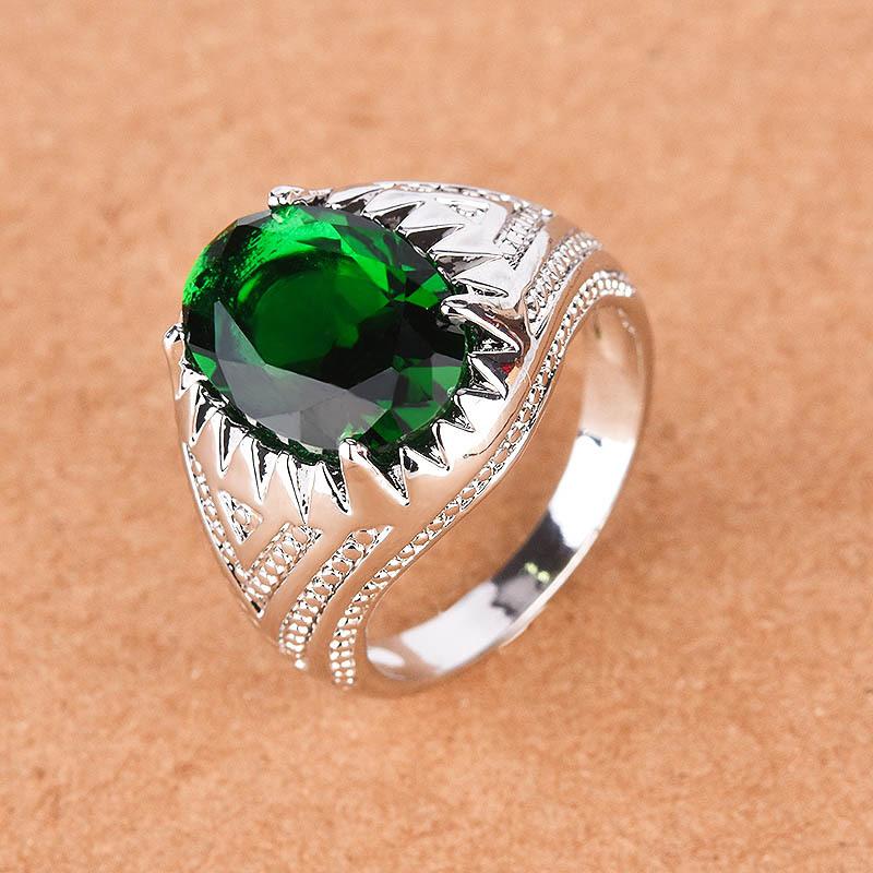 925 Sterling Silver Emerald Rings for Women Charm Jewelry Party Gift 8 зелёный