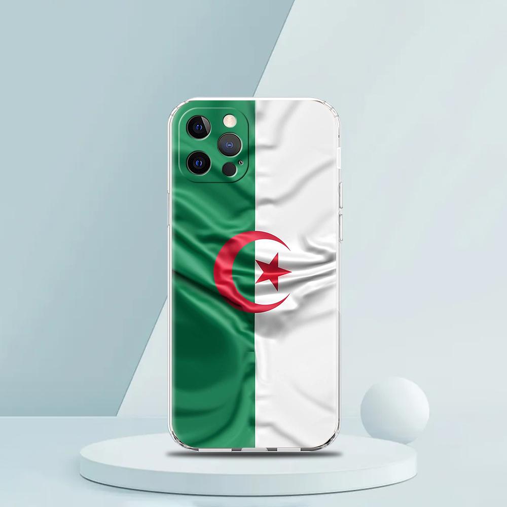 Algeria Flag Phone Case for iPhone 16 15 14 13 12 Pro Max Transparent Soft for iPhone 11 Pro Max 7 8 Plus XS XR Shell Bags