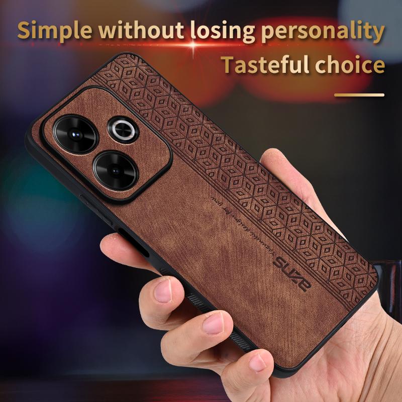 AZNS For Xiaomi Redmi 13 5G/13 4G/Note 13R 5G Case Non-Slip Leather+TPU Phone Cover
