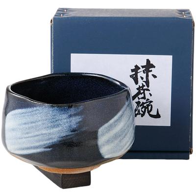 Matcha x Esmalte Azul com Branco Mino Feito no Japão Tigela Ale-net, 11.8 A7cm, Pincel, Cerâmica,
