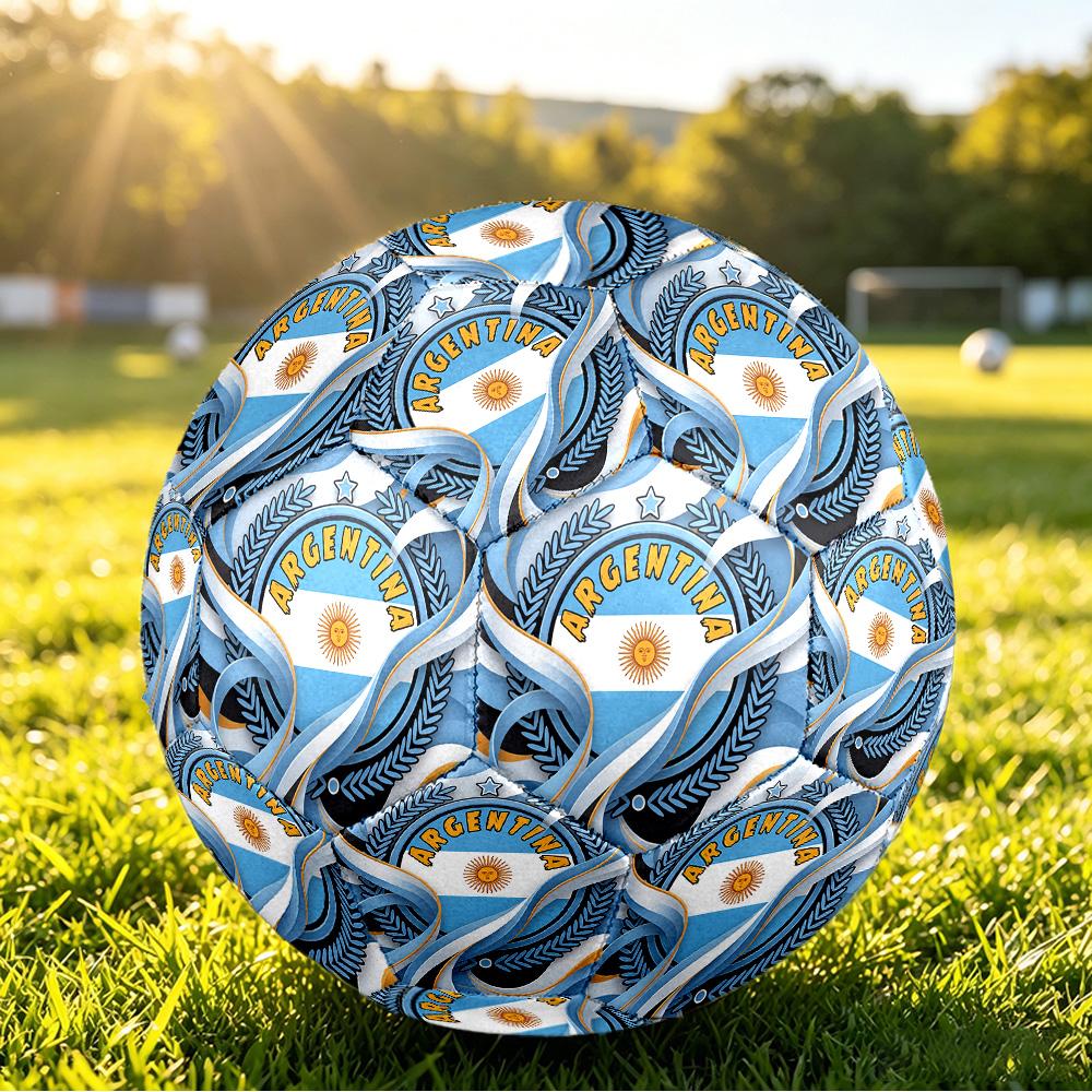 Pallone da Calcio Stampato Argentina Taglia 5 Resistente all'Usura Standard Pallone da Allenamento per Adulti Regalo per tifosi per Partite Sportive Indoor Outdoor
