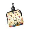 Trendy Mini Cute Cat Coin Purse PVC Water-resistant Zippered Wallet Lightweight Portable Storage Bag Friends Gift