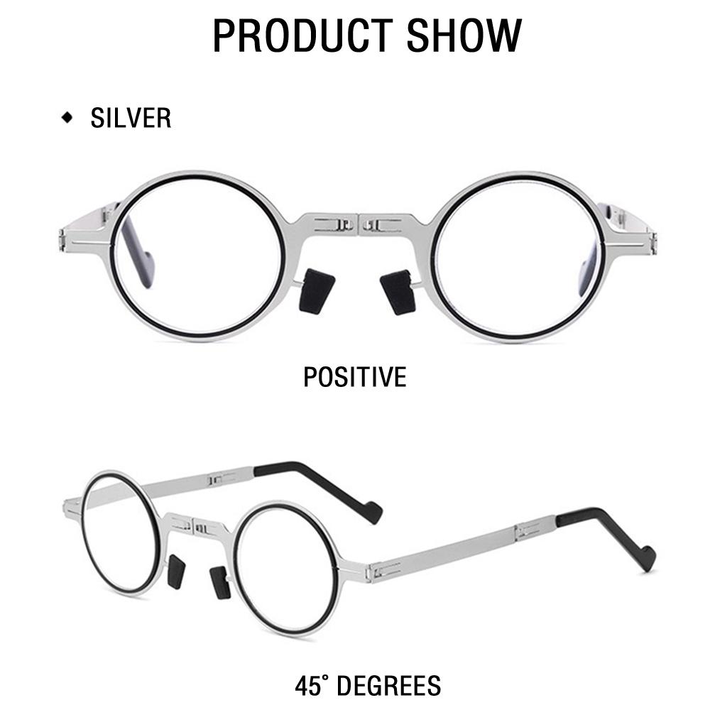Metal Round Square Portable Folding Reading Glasses Women Men Anti Blue Light Eyewear Presbyopia Eyeglasses Diopter +1.0 To +4.0