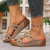 Modne Kapcie Damskie Modne Buty Plażowe 2025 Nowe Antypoślizgowe Kapcie Codzienne Wygodne Sandały na Koturnie z Podwójną Klamrą Platforma Klapki Damskie