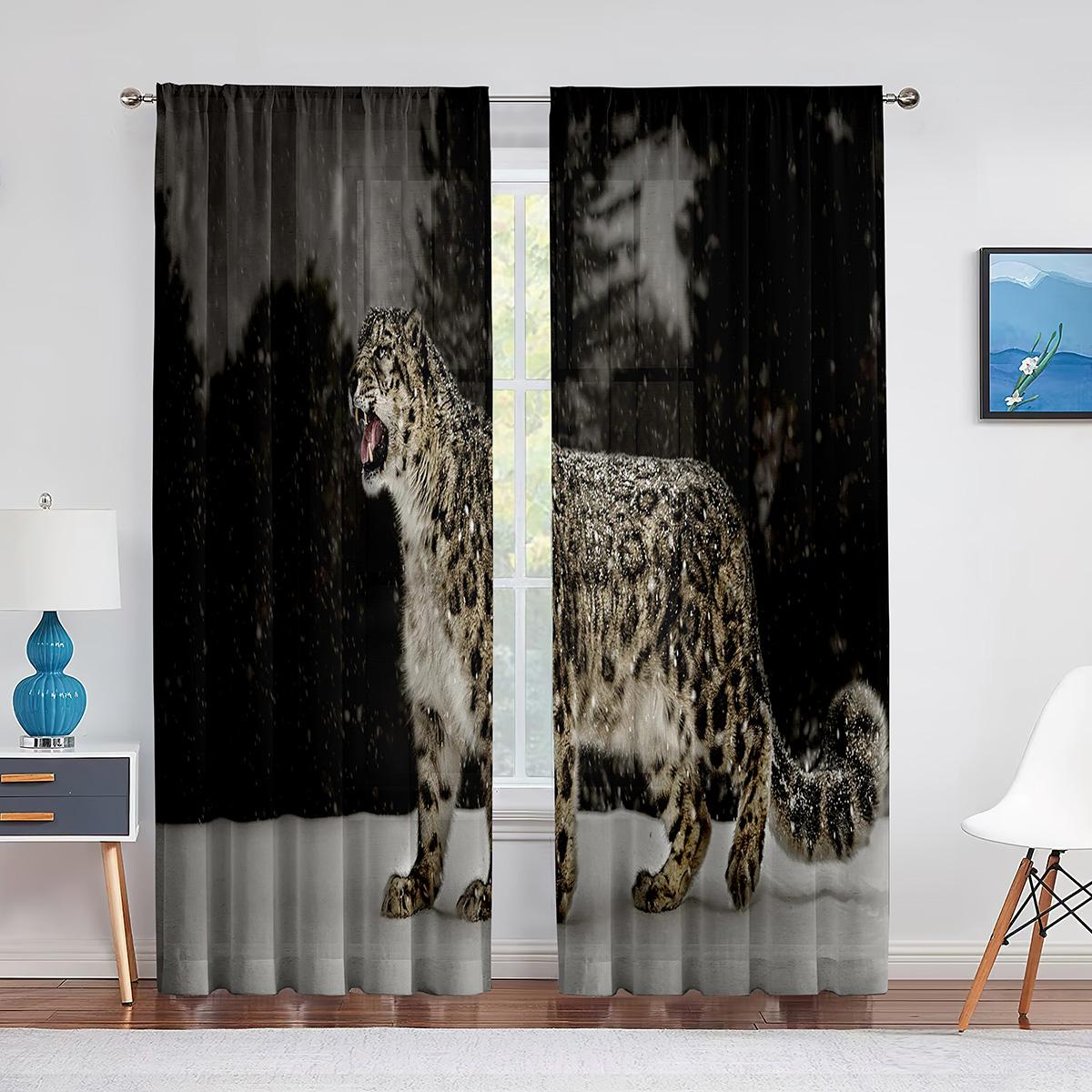 Африканские животные сафари леопард дикая природа гепард прозрачная вуаль шторы — фото 6