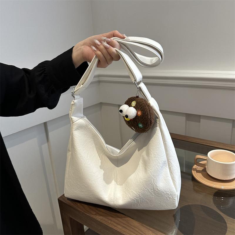 Stylish Large Capacity Tote Bag For Women Elegant Shoulder Sling Purse In Black White Brown