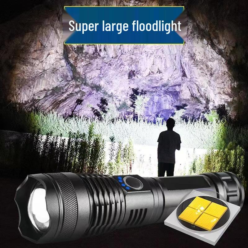 P50 Flashlight: Powerful LED, USB Rechargeable, Power Display, Zoom & Spotlight Functions