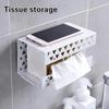 Hollow Toilet Paper Holder Storage Rack Creative Wall-mounted Wrought Iron Multi-function Punch-free