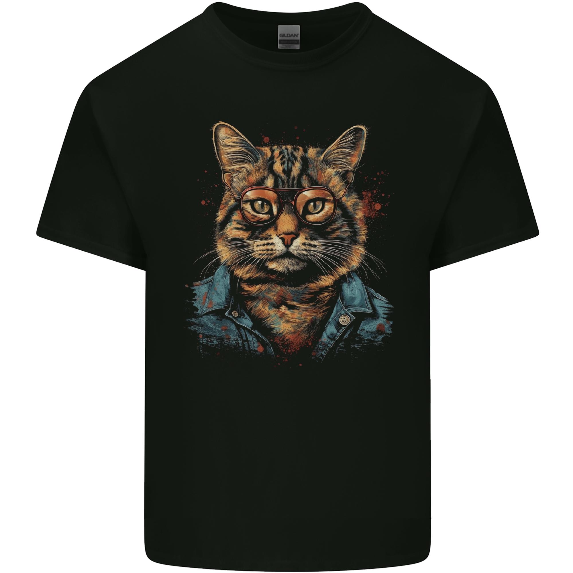 A Streetwise Cat With Glasses Unisexs Light Cotton TShirt S