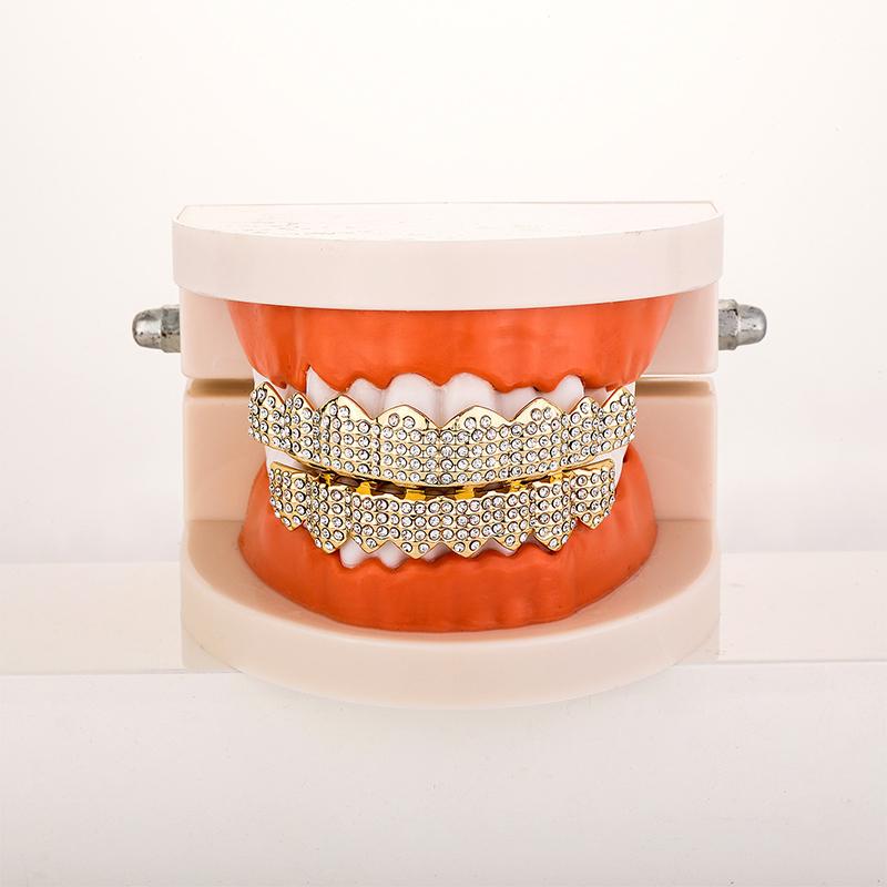 Bling Cubic Zircon Hip Hop Teeth Grillz For Unisex Top Bottom Mouth Removable Dental  Cosply Teeth Jewelry