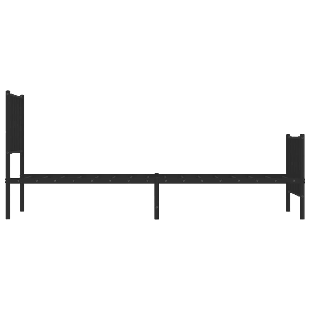 Metal Bed Frame with Headboard and Footboard Black 90x190 cm