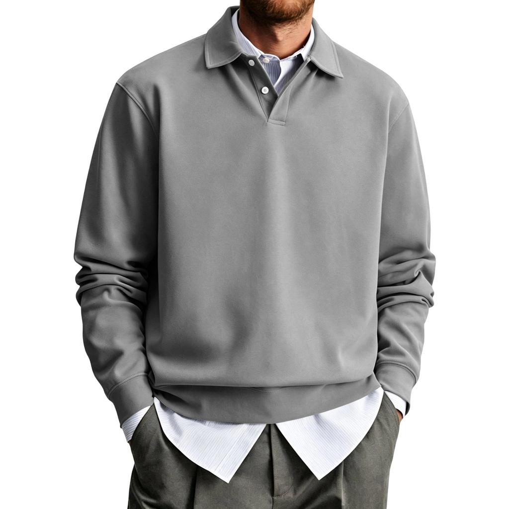 Men's Color Long Sleeve Shirt Casual Collared Top for Daily Wear
