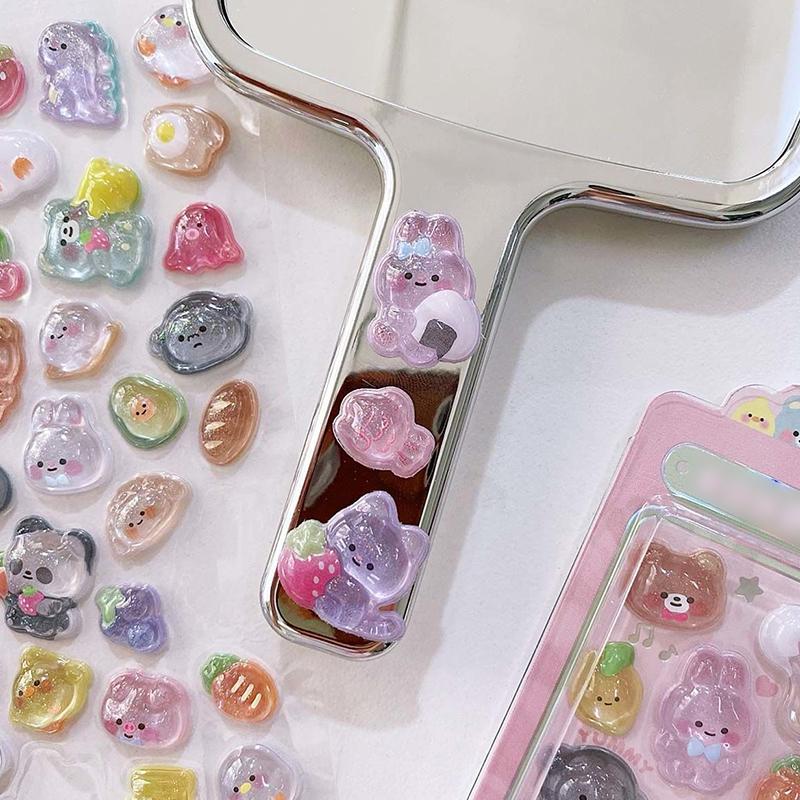 2 listy/šarže 3D reliéfní roztomilý zvířecí samolepka DIY telefon deník psací potřeby dekorace party hra odměna rekvizita roztomilý karnevalový dárek ZYF