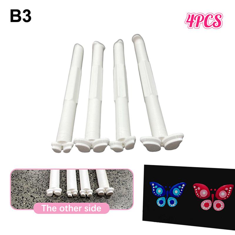 Lot de 4 outils DIY Motifs Fleurs Graffiti Papillons Lune Floraux Outils de Pointillage Stylo Peinture par Points Outils de Gaufrage Stylo Tampon Art
