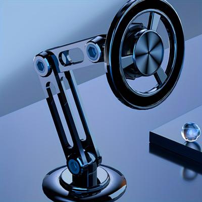 Magnetic Car Phone Holder - Compatible, Rotating & Folding Design with High-Strength Aluminum Alloy Arm for Secure Navigation Support