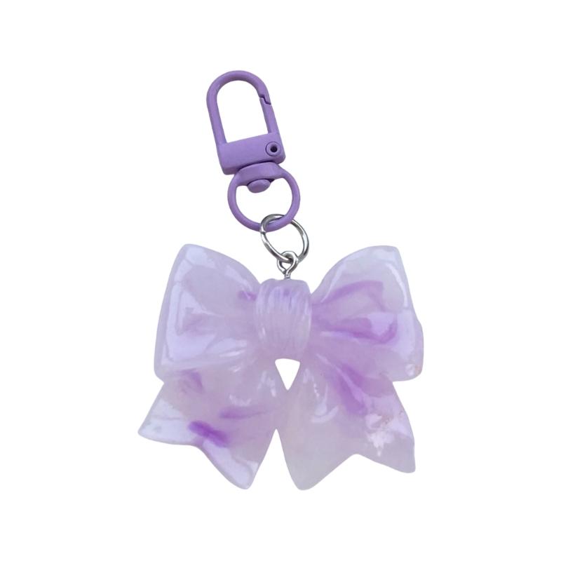 Trendy Resin Bowknot Keychain Decorative Charm Multiple Color Personalize Gifts Decoration for Special Occasions