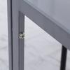 Moderner quadratischer Esstisch für 2-4 Personen, mit Glasplatte & Metallbeinen für Esszimmer, Wohnzimmer, Grau