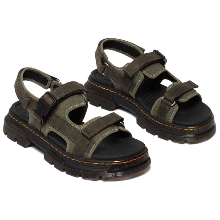 DR. Martens Forster Ii Leder Modische Trendige Strandsandalen Unisex Sandalen Olivgrün 40669300