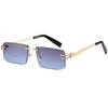 Retro Rimless Rectangular Frame Lens Eyewear [SHEEN KELLY] Men's Sunglasses, Women's Ultra-Small Sunglasses, See-Through