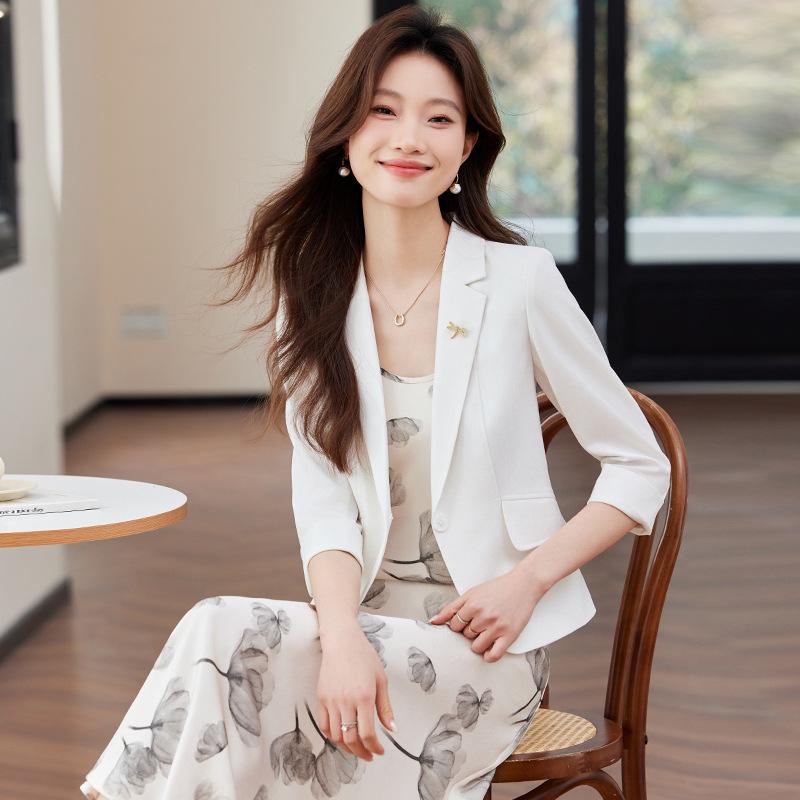 Women's Spring 2025 High-End Korean Style Blazer & Pants Set - Casual & Professional