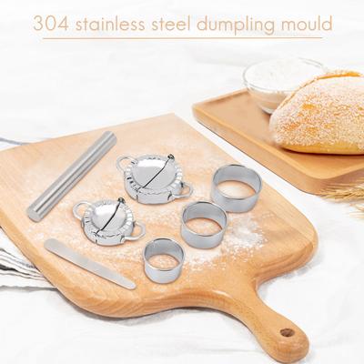 Versatile Dumplings Maker,7 Pack Stainless Steel Easy Pie Ravioli Empanadas Press Mold,Pierogi Cutter Wrappers Pastry Making Too