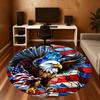 1pc Eagle Flag Round Chair Mat Office Area Rug - Non-Slip, Floor Mat for Office, Bedroom, Ideal Home Decor Gift C0112062
