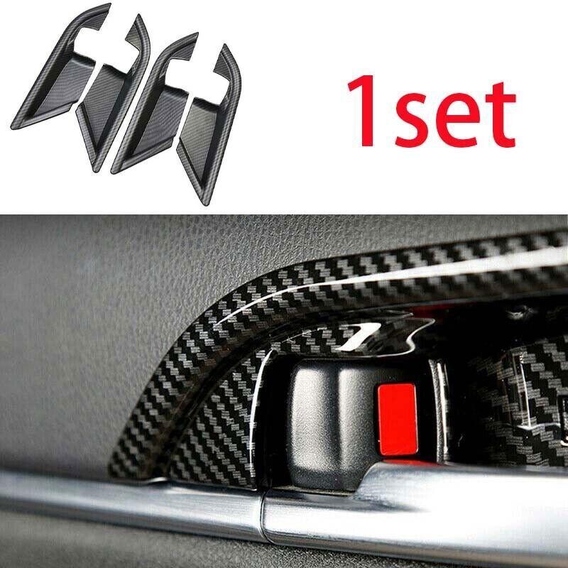 Inner Door Handle Bowl Frame Trim 4PCS Carbon Fiber 2018- For Toyota Camry