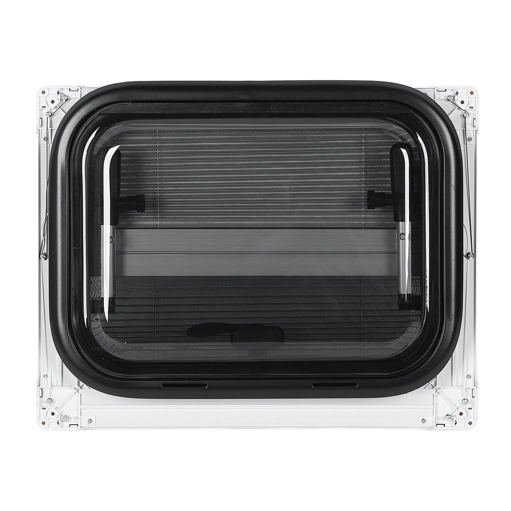 RV Exit Window 16 X 12in Acrylic Glass Aluminum Alloy Frame 75 Deg Open Angle Push Out Window for Trailer Caravan