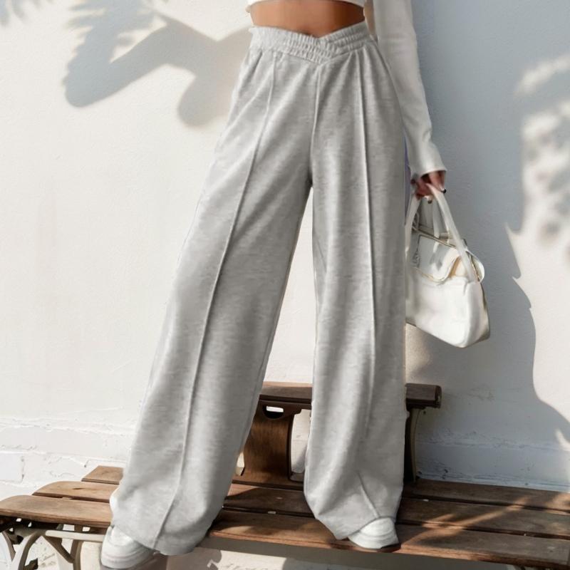 Autumn Women's Casual Pants Elastic High Waist Splicing Wide Leg Trousers Women Joggers