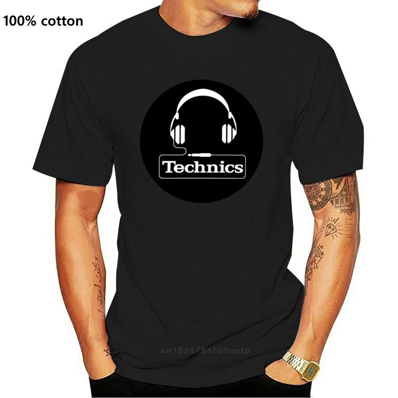 

Printing Slogan Technics Tshirt For Mens 100% Cotton Anti-Wrinkle Crew Neck Female Men And Women T Shirts Camisas Shirt XS чорний