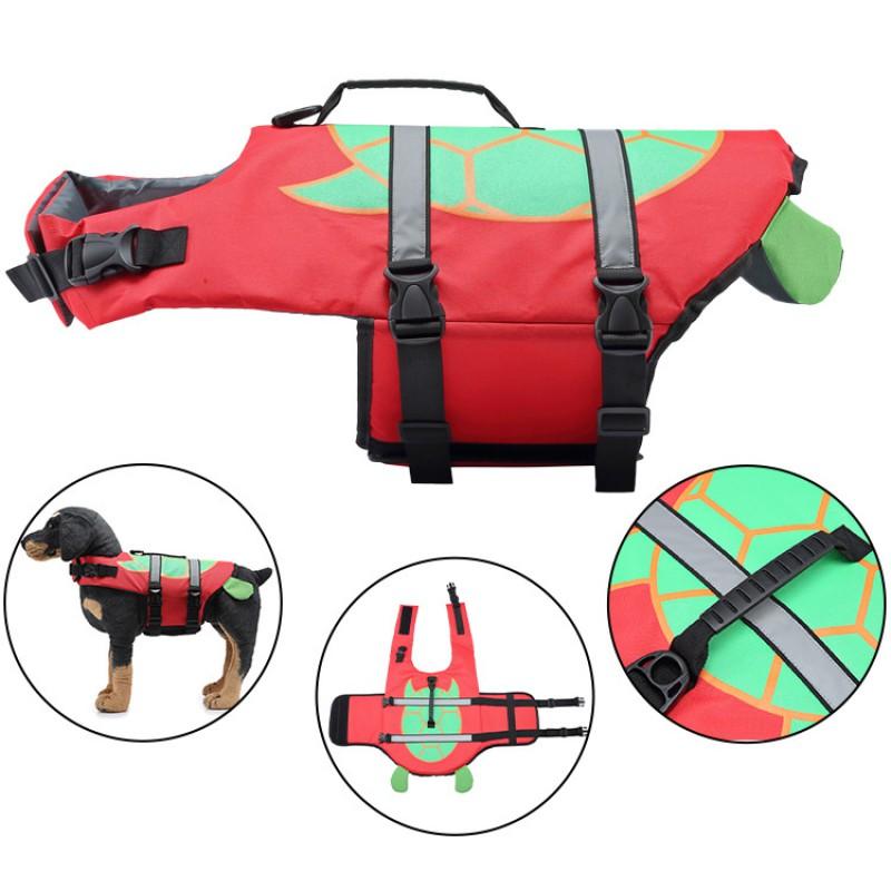 Pet Life Jacket Medium To Large Dogs Swimming Vest With Reflective Stripes Adjustable Hook-and-Loop