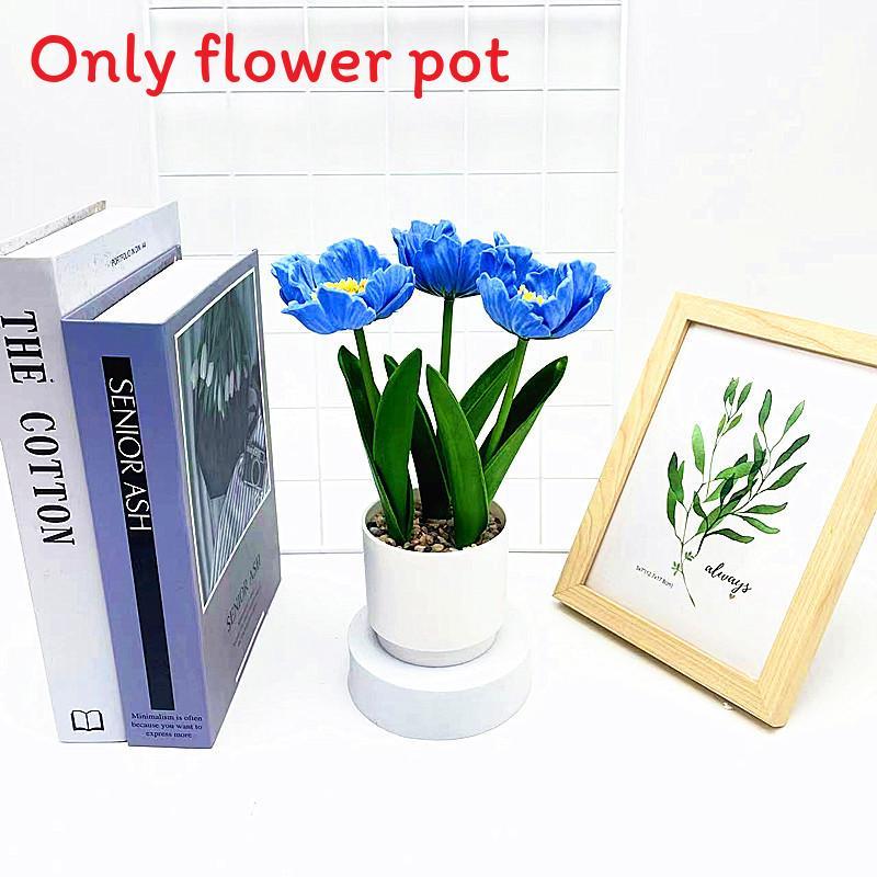 Simulation Multicolor Corn Poppy Potted Artificial Flower For Home And Photography Props