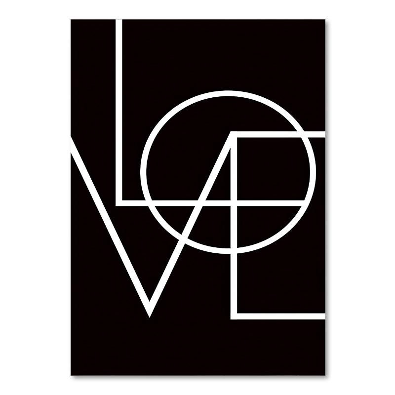 Schwarz-weißes Lebenszitat auf Leinwand, Gemälde im skandinavischen Stil, Liebesposter und Druck, nordische Wandbilder für Wohnzimmer, Heimdekoration