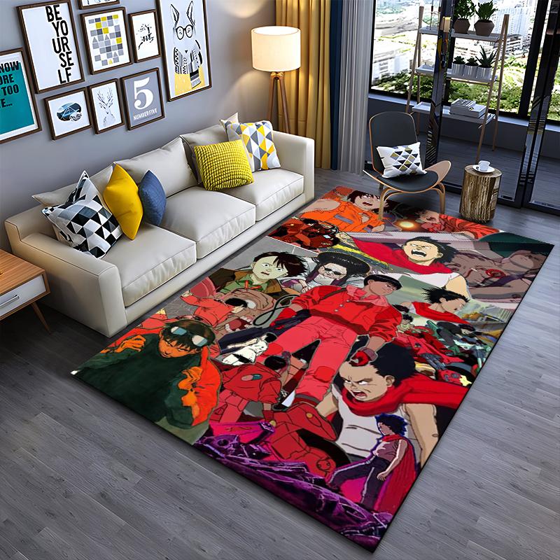 Area Rug, Akira Anime Kaneda Tetsuo Characters Collage Poster, Living Room Decor, Non-Slip Mat