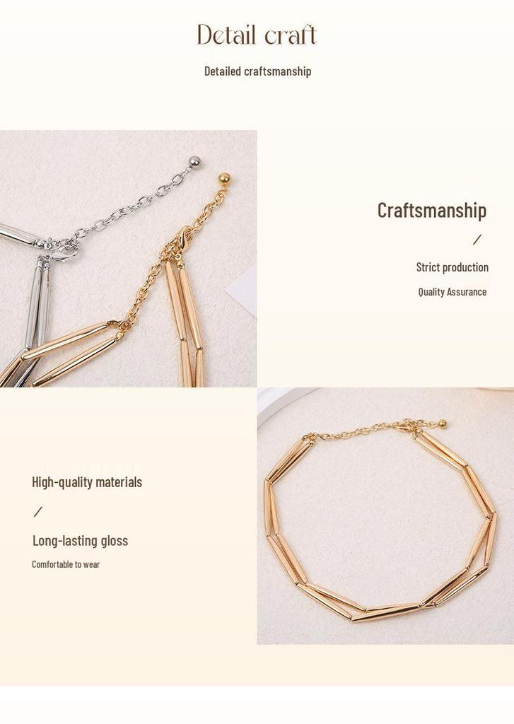 Mehrschichtige Hip-Hop-Anhänger-Halskette: Dicke Kette, Langer Stil, Unisex Schlüsselbein Schmuck