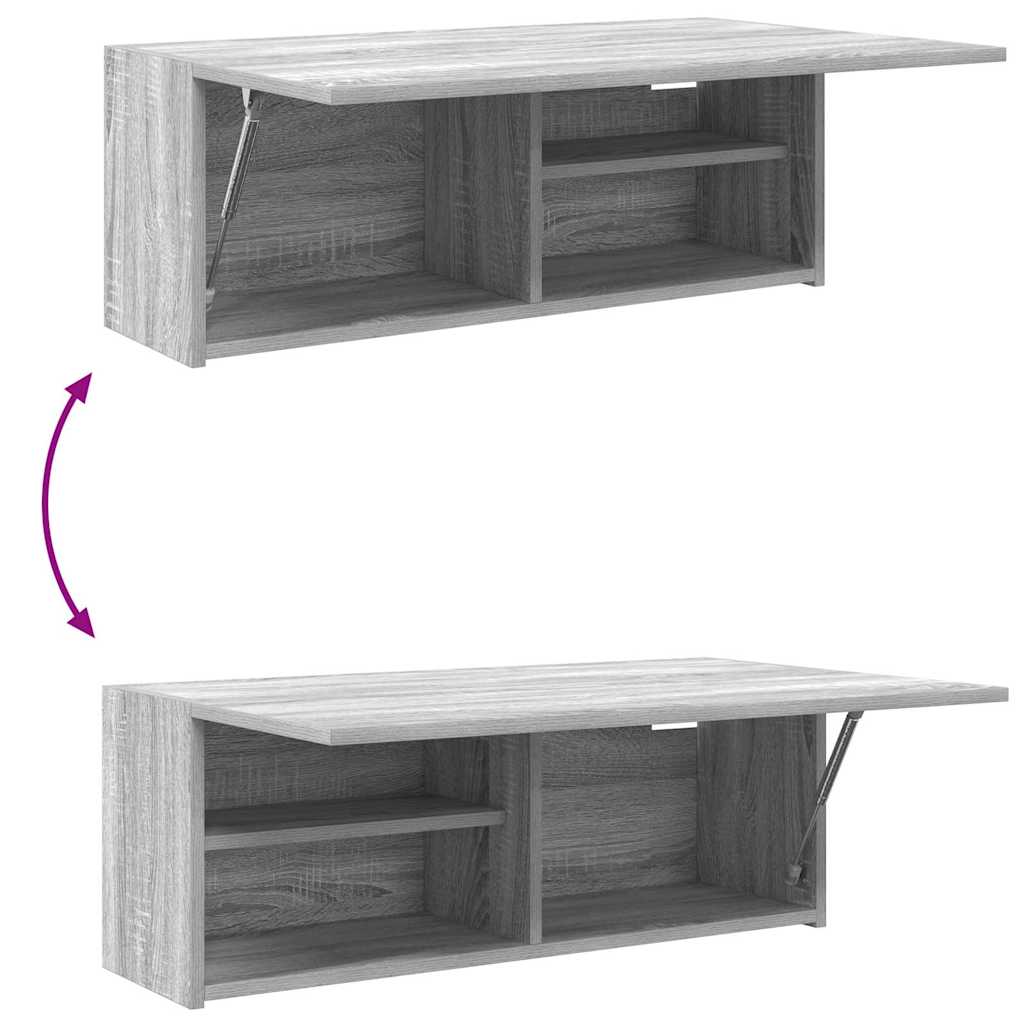 Bathroom Wall Cabinet Gray Sonoma 80 x 25 x 30 cm Particleboard