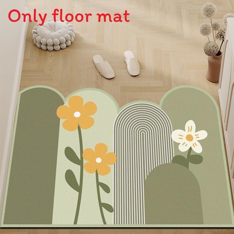 Print Daisy Tulip Pattern Floor Mat Bathroom Anti Slip Mats Wearproof Fashion
