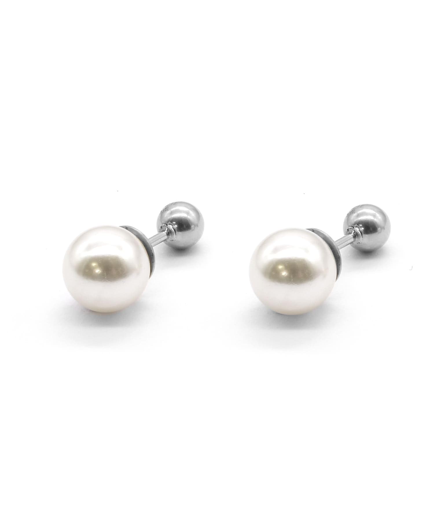 

LHME Pearl Back Stainless Steel Silver ONE SIZE [LHME] Earrings/Ball/Silver/Surgical