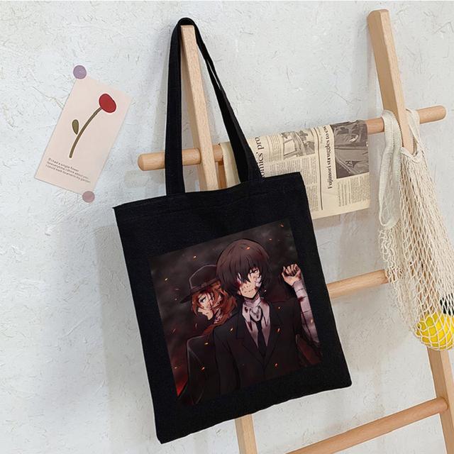 

Bungou Stray Dogs Osamu Dazai Япония Аниме Холст Сумка Большая Harajuku Готическая женская сумка-шопер Повседневная винтажная женская сумка на плечо 24*26cm