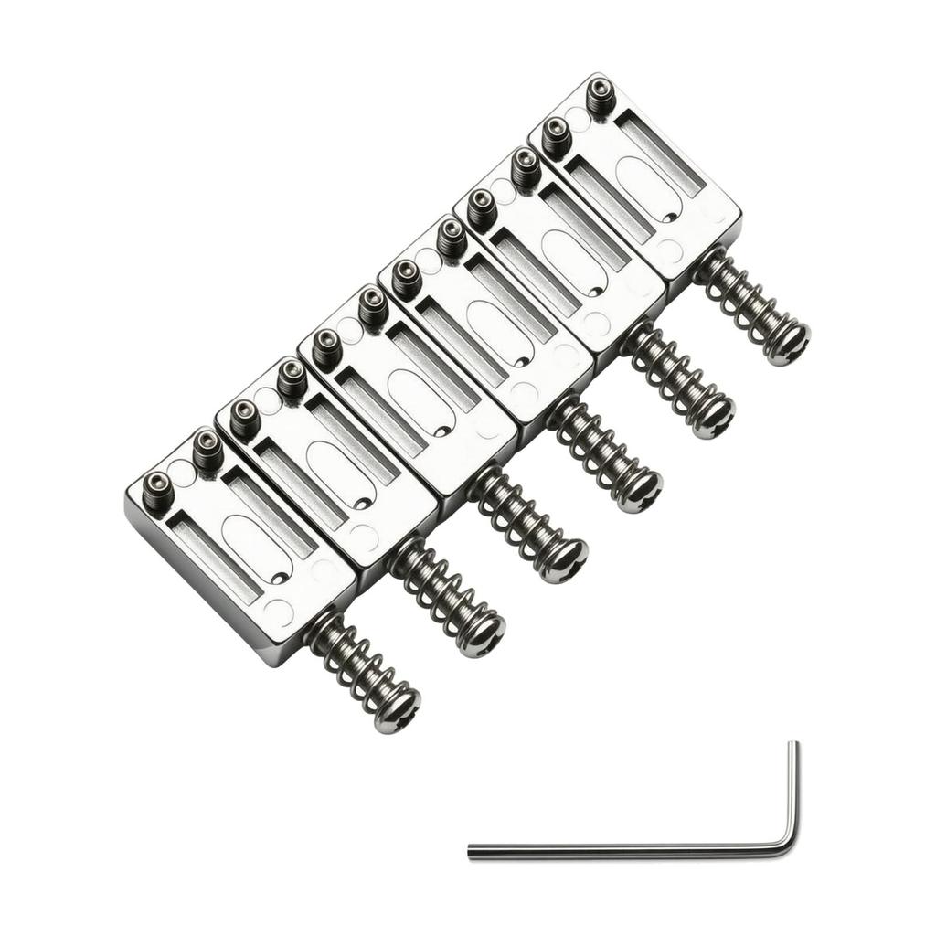 6 Pieces standardStyle Guitar Bridge Saddle Replacement Steel with Allen Simple to Use