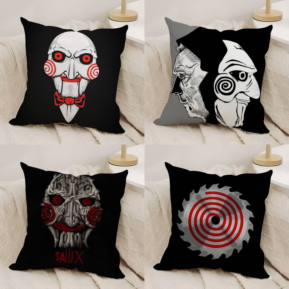Horror Movie S-Saw X Pillow Case Office Sofa Dorm Chair Back Short Plush Double-Sided Printing Home Cushion Cover