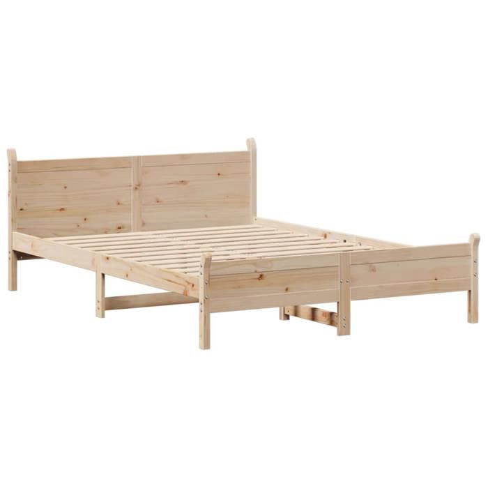 VidaXL Bed Frames Without Mattress 140x200 Cm Solid Pine Wood, Bedroom Furniture, Bed Base, Wooden Bed, Bed, Bed 855591
