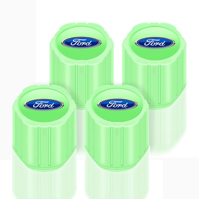 Luminous Valve Caps Fluorescent Night Car Tire Valve Caps For Ford Ranger Focus Kuga Mustang S-MAX Transit Mondeo Fusion Fiest