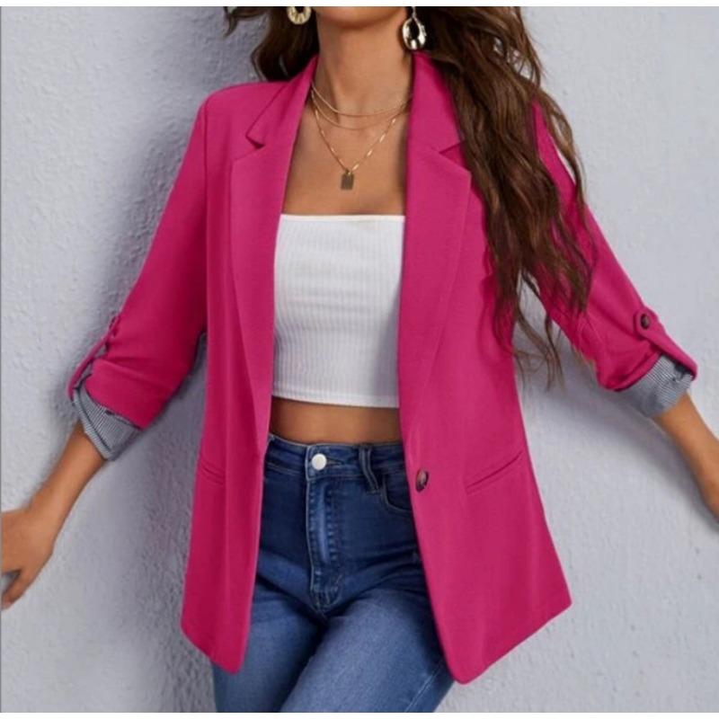 

2025 Fashion Elegant Women Suit Shirt Jackets Autumn and Winter Splicing Lapel Slim Fit Cardigan Loose Office Solid Color Ladies Long Coats XXL