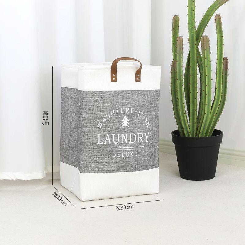 Linen Cotton Handheld Bag Home Clothes Organizer Dirty Laundry Tote Reusable Storage Bag for Household Clothing Organization