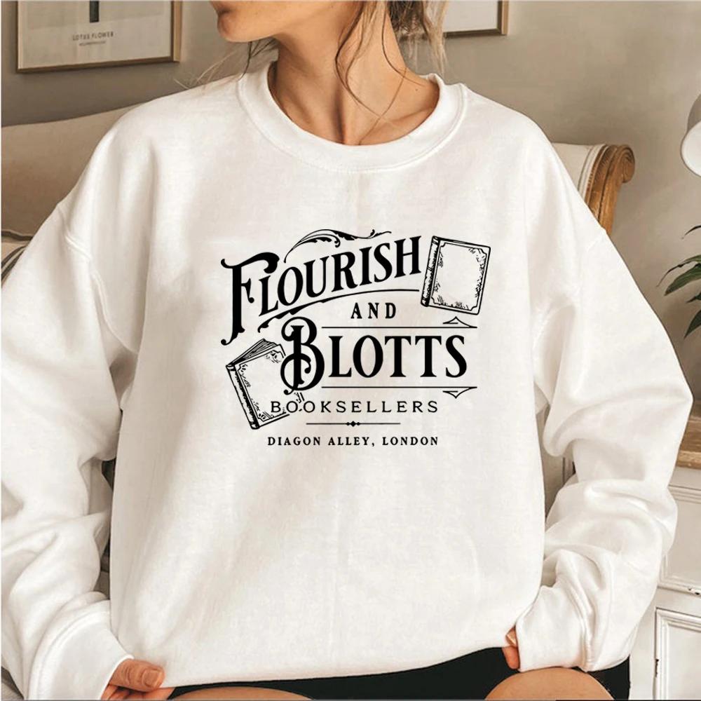 Mikina Crewneck Wizard Book Shop Mikina s kapucí pro knihomola Mikiny Flourish and Blotts Svetr pro kouzelnickou školu Knižní pulovry Top