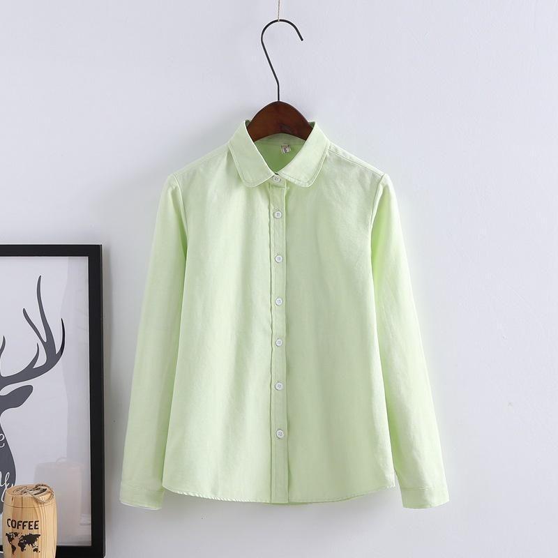 Luxurious Long Sleeved Cotton Oxford Leisure Shirt For Women In Vibrant Colors