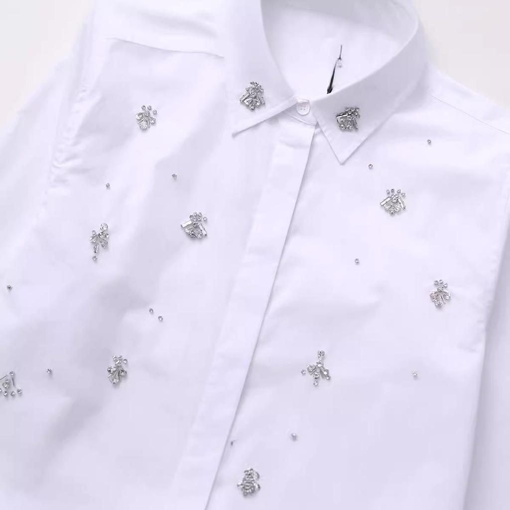 Elegant Blouses Lapel Hollow Spring Women Fashion Out Slim Shirt Woman Casual Streetwear Office Lady Plus Size